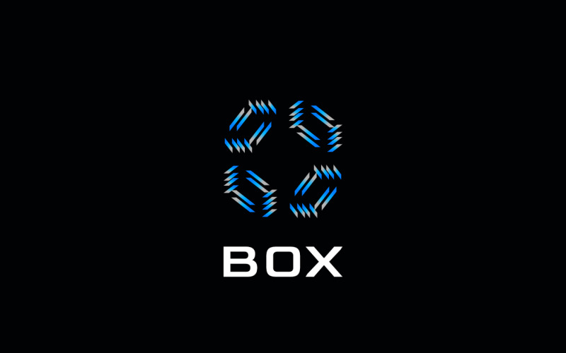 Logotipo degradado de caja azul Techno