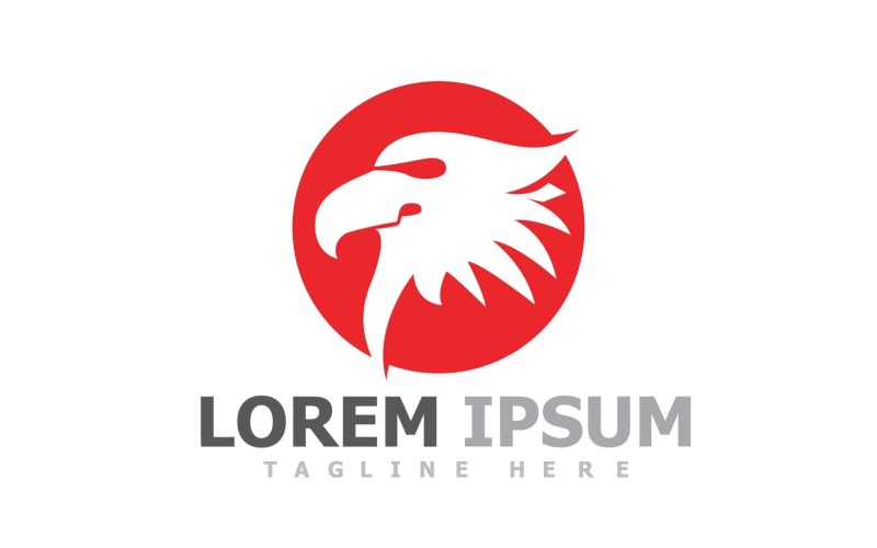 Modello di logo dell'uccello della testa dell'aquila V2