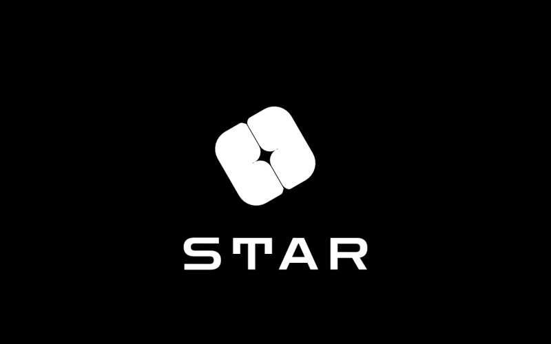 Logotipo de espacio negativo de estrella