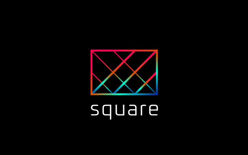 Square Tech Line Gradient Logo