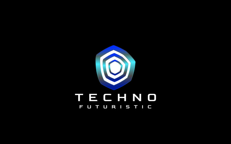 Gradientowe logo Future Blue Tech