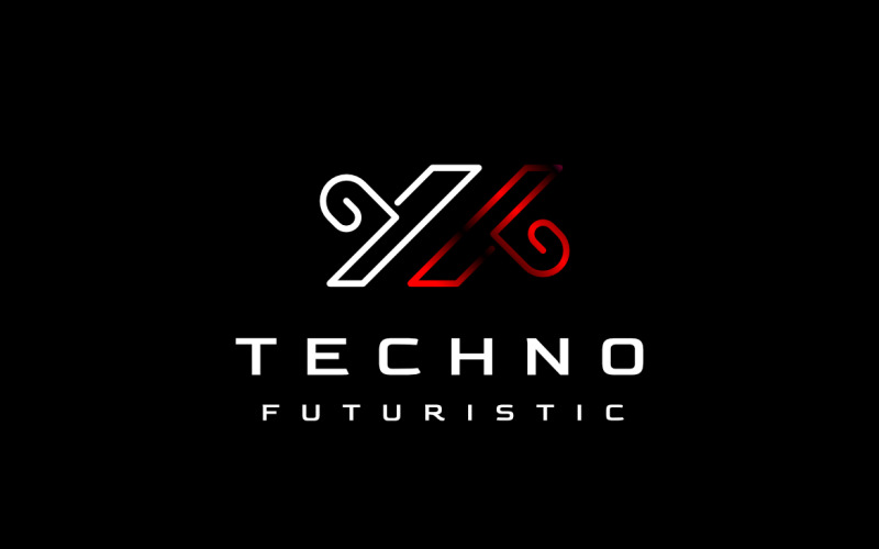 Lettera monogramma YK Tech Logo