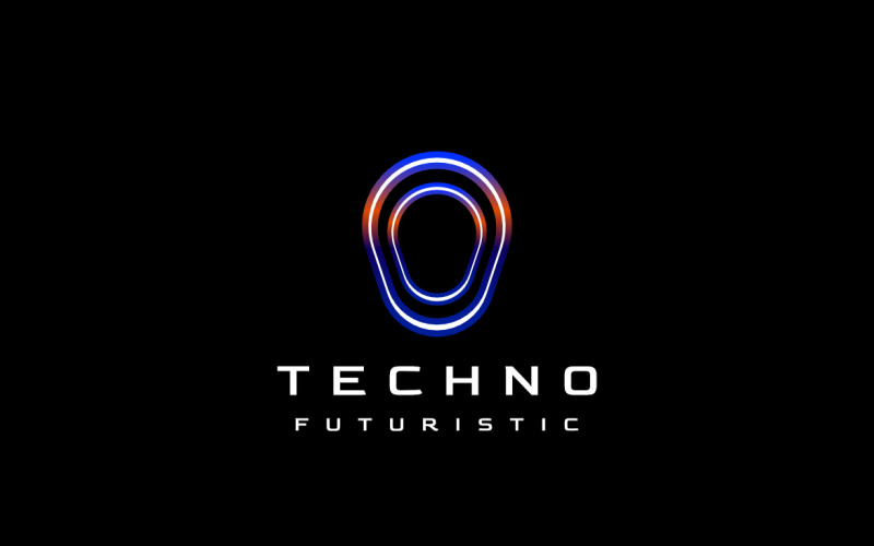 Logo della lampada a gradiente di tecnologia al neon