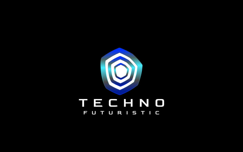 Zukünftiges blaues Tech-Gradient-Logo