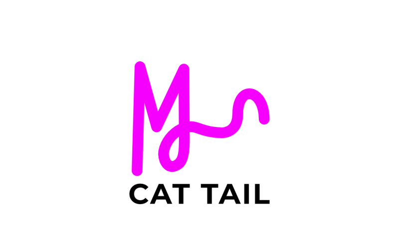 Logo rotondo della coda di gatto della lettera M