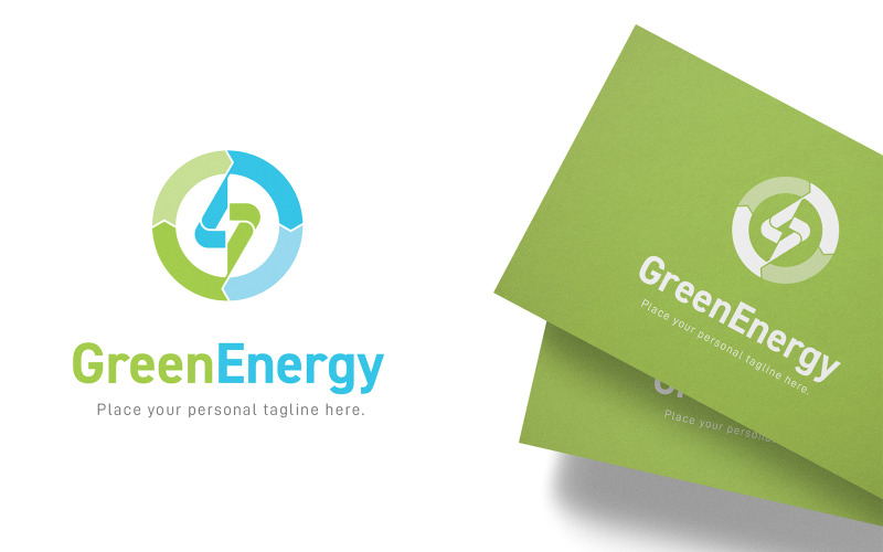 Modelo de Logotipo de Soluções de Energia Verde