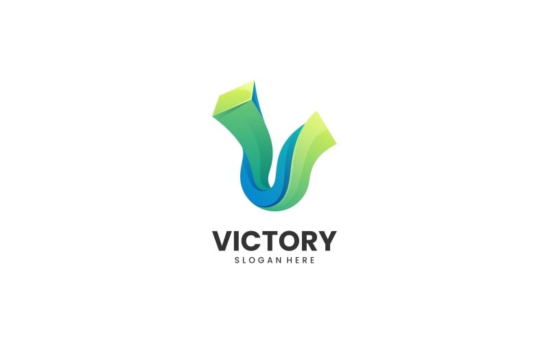 Буква V - логотип градієнта перемоги