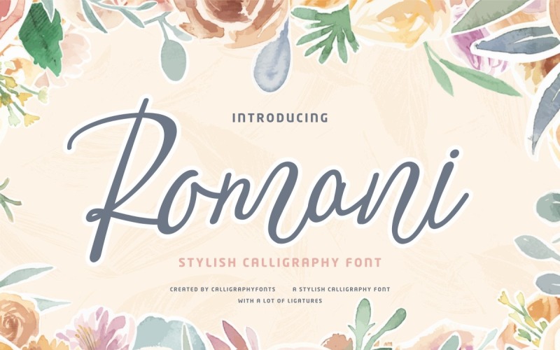Caratteri di calligrafia romani chic ed eleganti