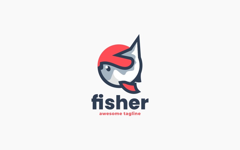 Création de logo de mascotte simple poisson
