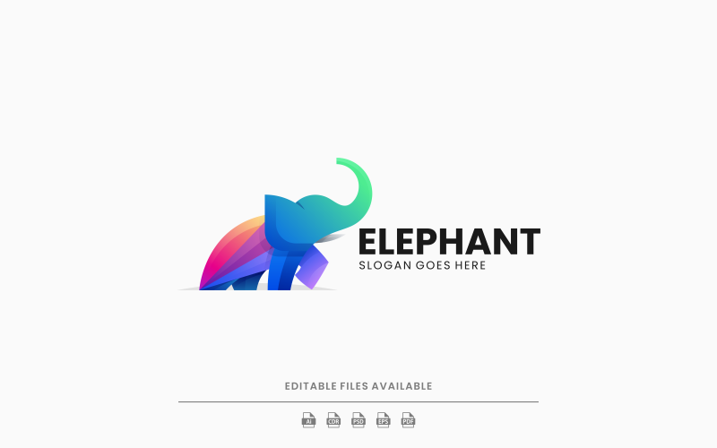 Création de logo dégradé de couleur éléphant