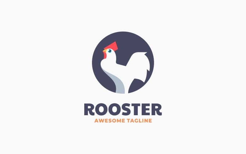 Diseño de logotipo simple de gallo