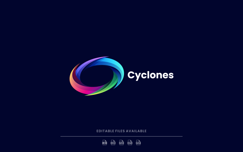 Gradientowe kolorowe logo cyklonu