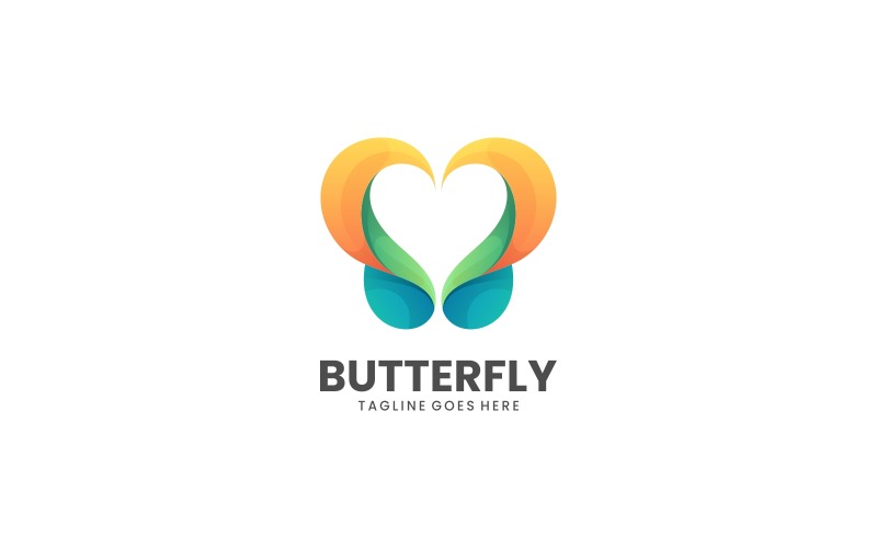 Logo de dégradé de couleur papillon vectoriel