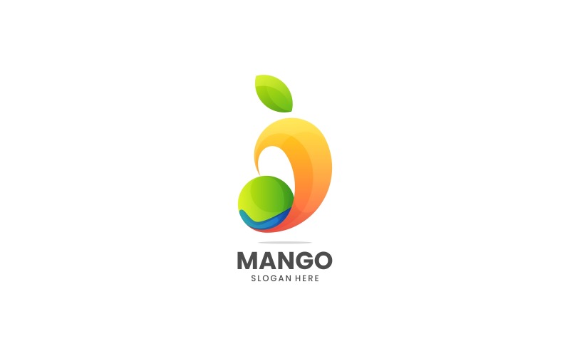 Манго градієнт барвистий стиль логотипу