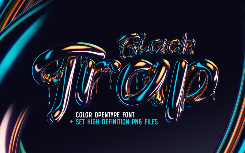 Black Trap - Farbige Bitmap-Schriftart