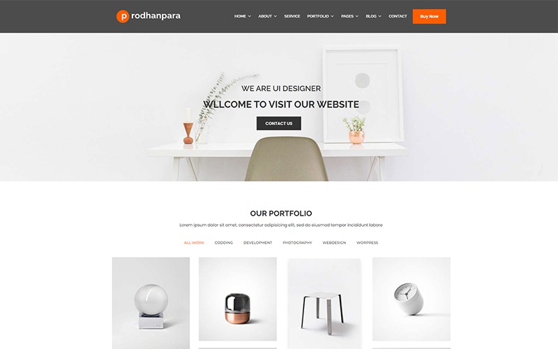 Prodhanpara - Persoonlijk portfolio WordPress Thema