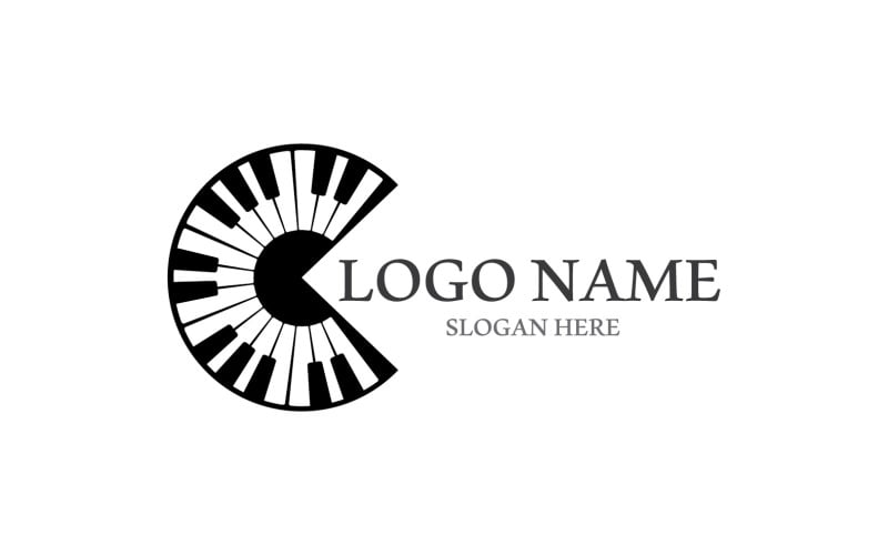 Piano Logo And Symbol Vector Template V7