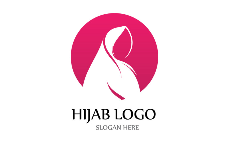 Шаблон логотипа и символа хиджаба V20