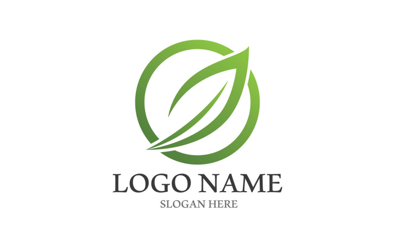 Vecteur de logo d'arbre de feuille de nature verte V10