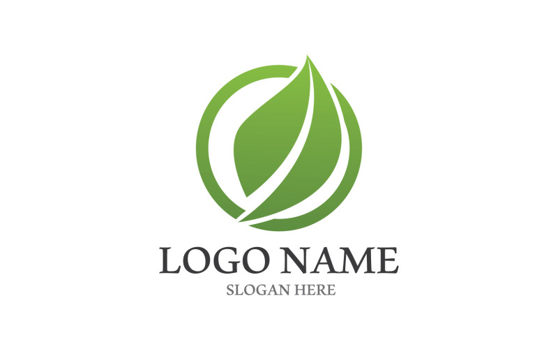 Verde Natura Foglia Albero Logo Vector V12