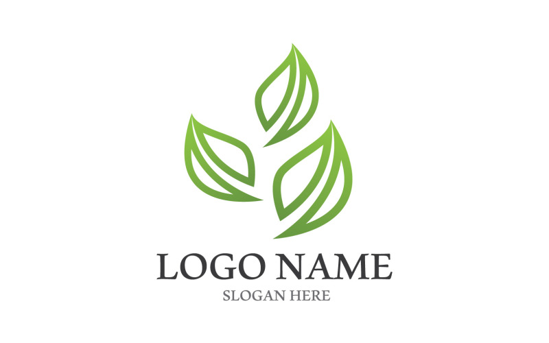 Verde Natura Foglia Albero Logo Vector V15