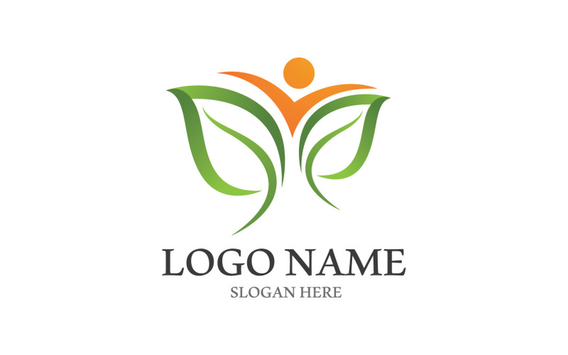 Verde Natura Foglia Albero Logo Vector V3