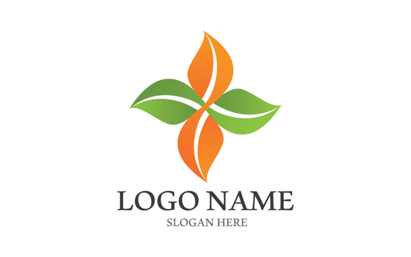Verde Natura Foglia Albero Logo Vector V4