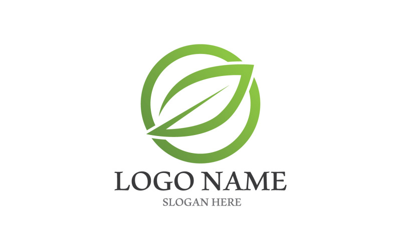 Verde Natura Foglia Albero Logo Vector V6