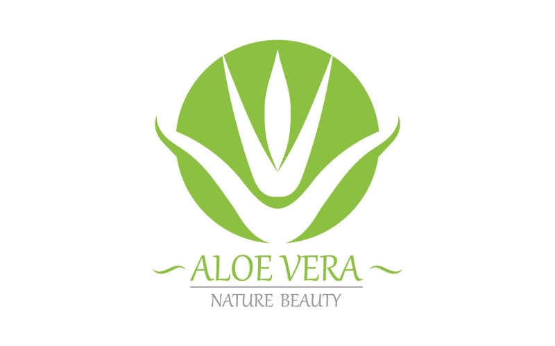 Aloë Vera Logo Natuur Sjabloon V2