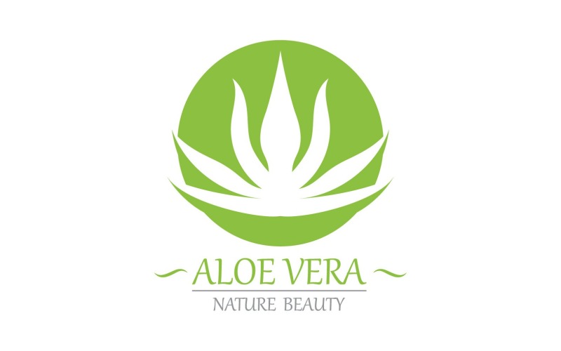 Plantilla de naturaleza de logotipo de aloe vera V16