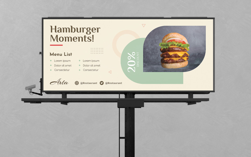 Modelli per cartelloni pubblicitari di cibo per hamburger