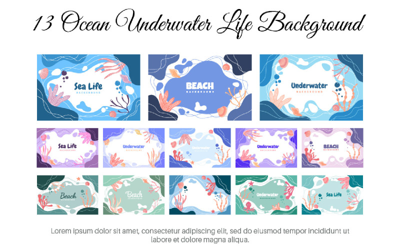 13 Ocean Underwater Life Bakgrund