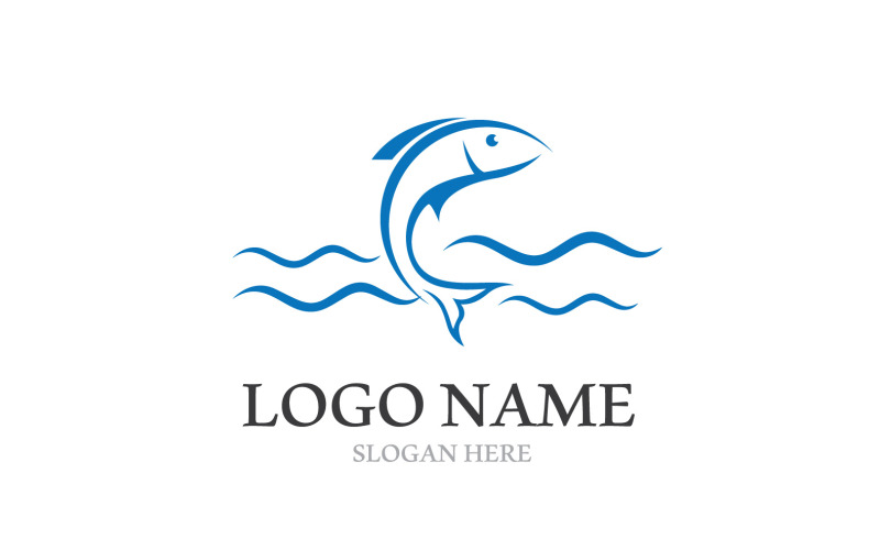 Pesce salto Logo modello animale Design V2