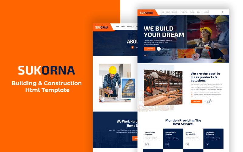 Sukorna - HTML-Vorlage für Gebäude und Konstruktion