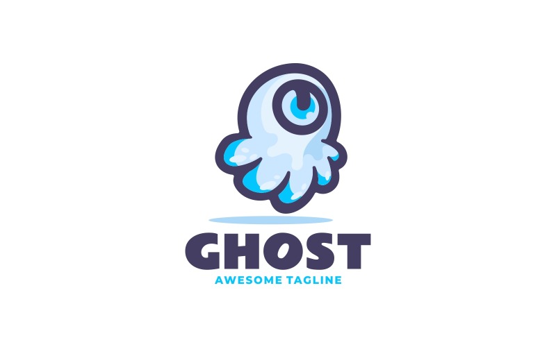Estilo de logotipo de mascote simples fantasma