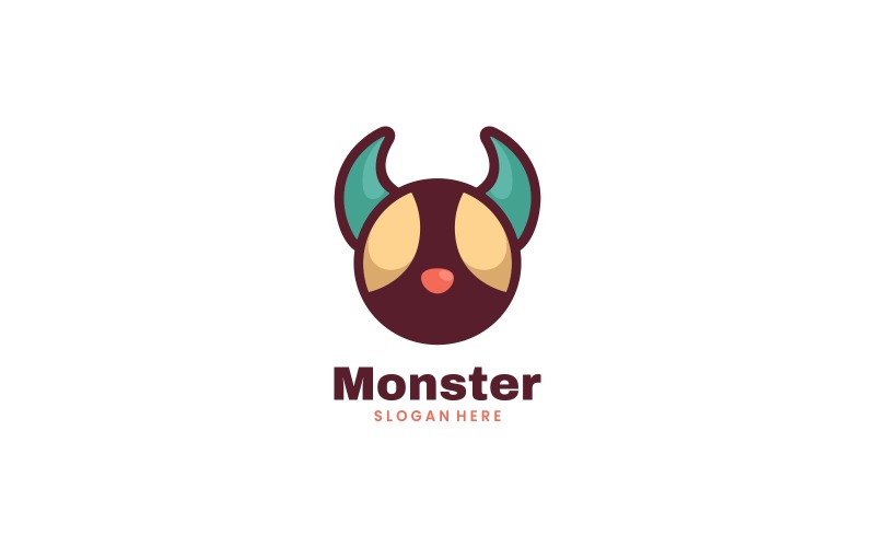 Mostro semplice mascotte Logo Design