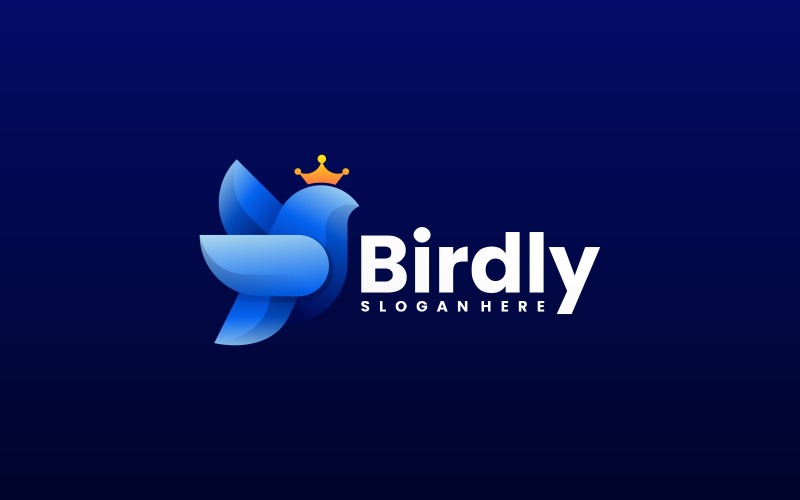 Vogel-König-Farbverlauf-Logo-Stil