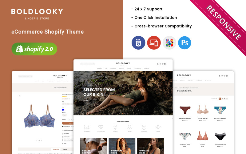 Boldlooky – Fehérnemű- és bikinibolt Shopify téma