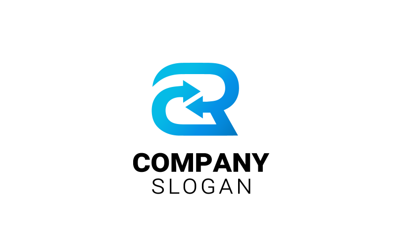 Design-Logo-Vorlage für den dynamischen Linienbuchstaben R
