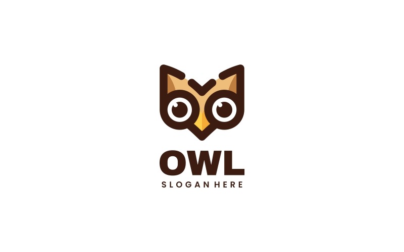 Estilo de logotipo de mascota simple de búho pájaro