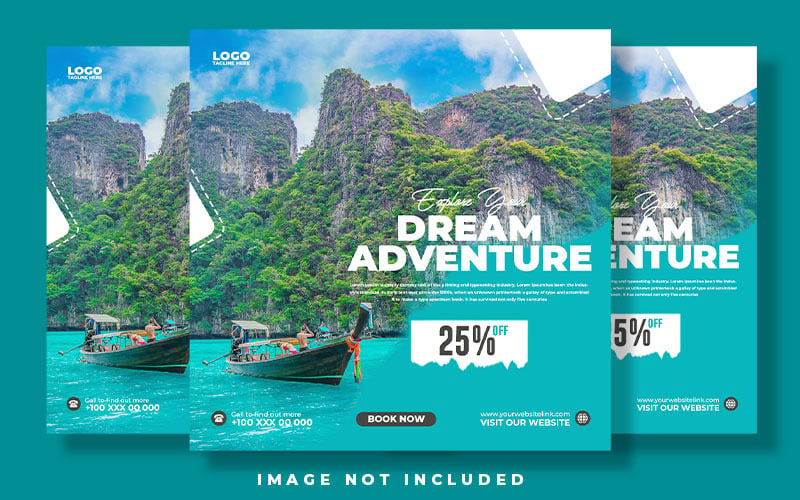 Travel And Tourism Social Media Post Design Template