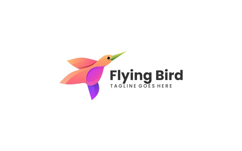 Fliegende Vogel Farbverlauf bunte Logo-Design
