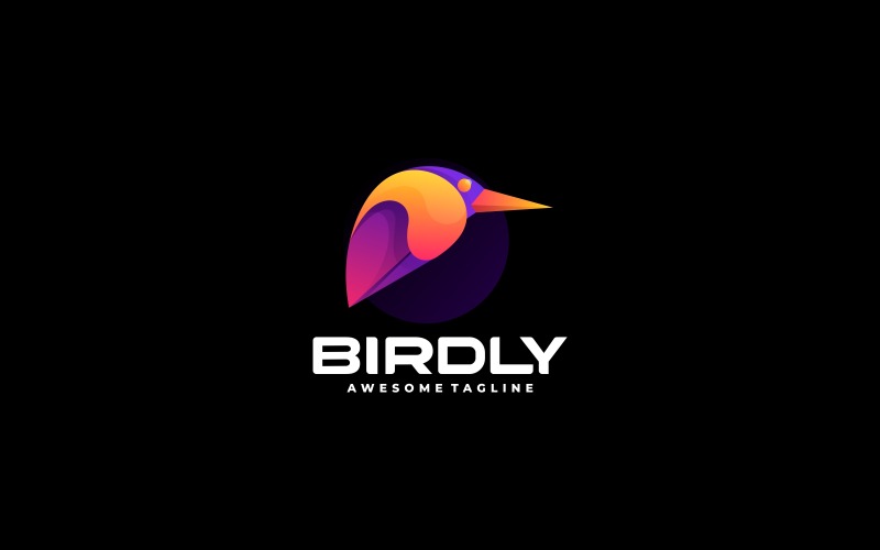 Flying Bird Color Gradient Logo Template - TemplateMonster