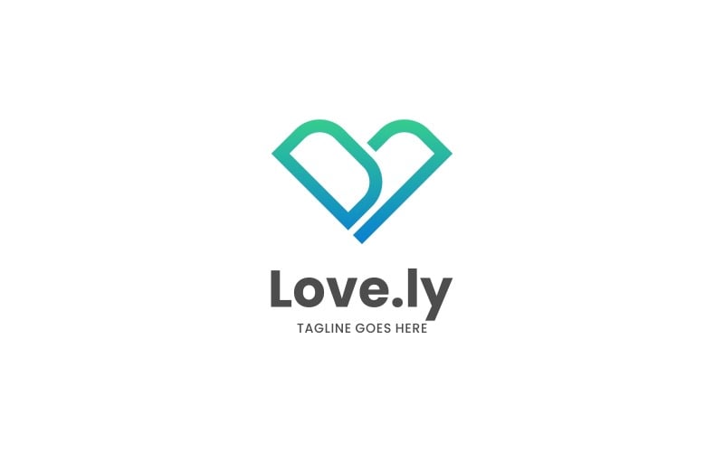 Härlig Line Art Gradient-logotyp