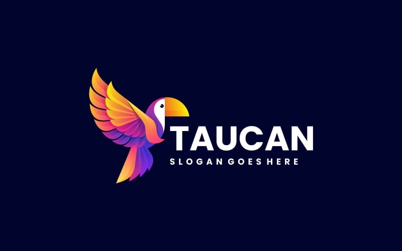 Logotipo colorido de pássaro tucano
