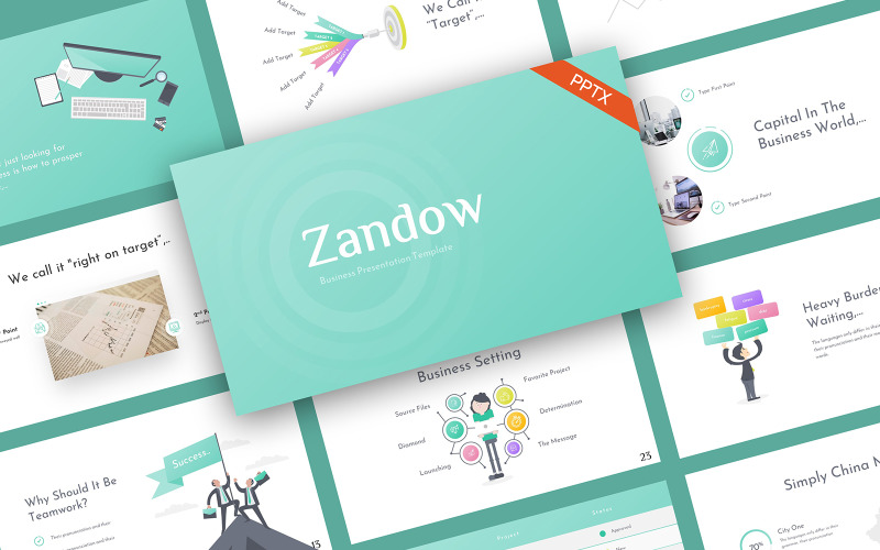 Modello di PowerPoint per l'avvio di un'impresa Zandow