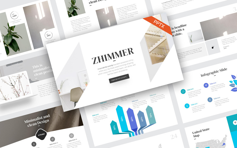 Plantilla minimalista de PowerPoint Zhimmer
