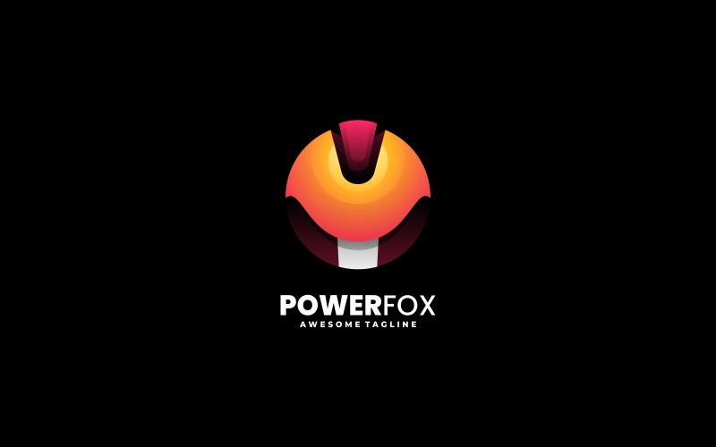 Power Fox Gradient Logotyp Stil
