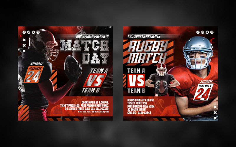 Social-Media-Vorlage für American Football
