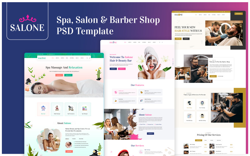 Spa, Salon and Barber Shop PSD Template - TemplateMonster